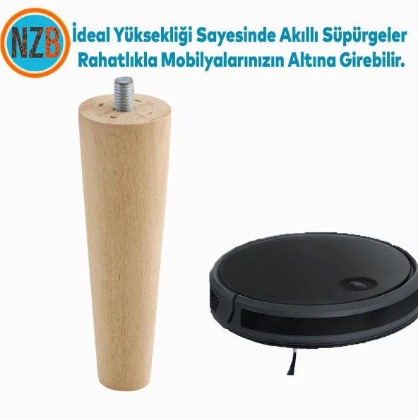 Ahşap Ayak Mobilya Koltuk Kanepe Sehpa Masa Ayağı Ayakları M8 Civatalı 15 cm + Bağlantı Aparatlı 8'li Set - 9