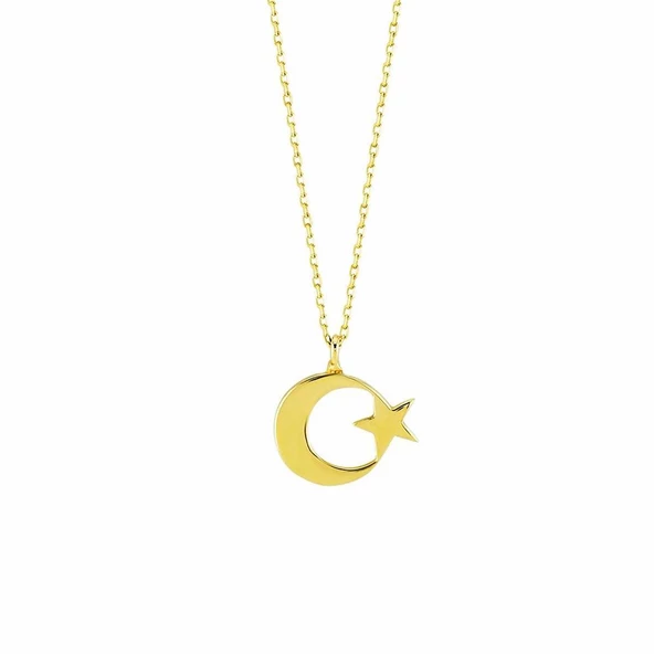 Ay Yıldız Altın Kolye Gold