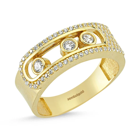 Özel Tasarım Altın Yüzük 14K Gold Tria