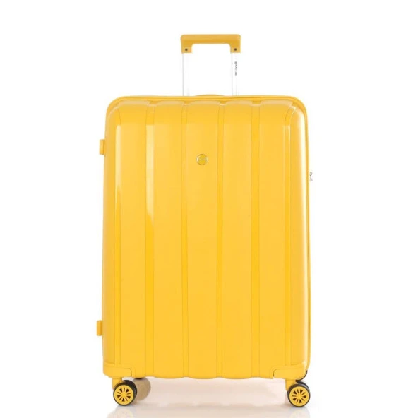 MÇS 3lü Set Kırılmaz Silikon Seyahat Valizi Bavulu V305 Sarı - Resim 2