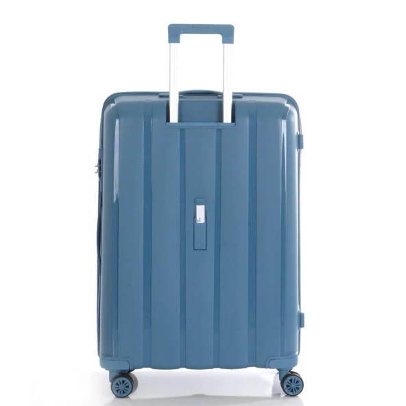 MÇS 3lü Set Kırılmaz Silikon Seyahat Valizi Bavulu V305 Sky Blue