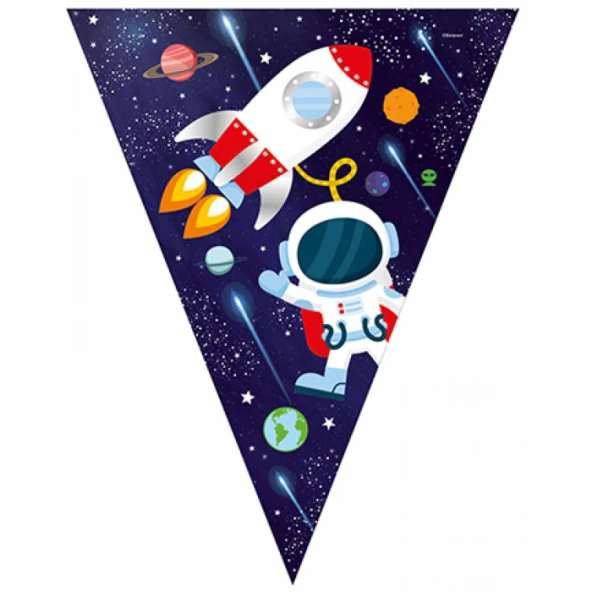 Uzay Temalı Üçgen Banner 3,20 cm ürün görseli 1