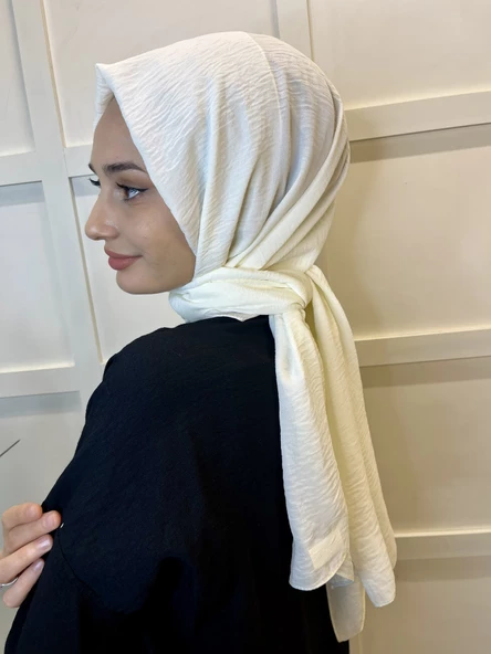 Rahat Kırışmaz Cazz Şal, Yumuşak, Tok Duruşlu Kolay Şal 01000  EKRU - Resim 2