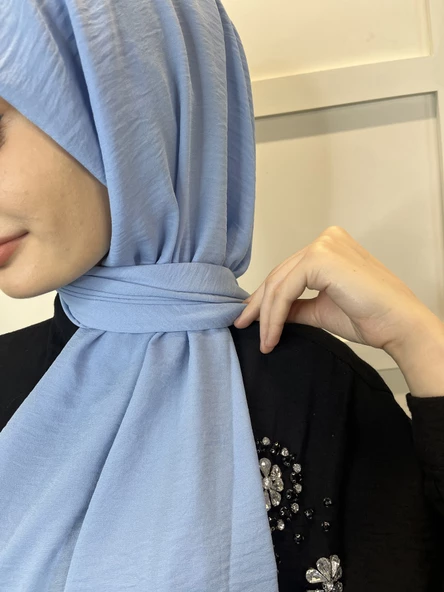 Rahat Kırışmaz Cazz Şal, Yumuşak, Tok Duruşlu Kolay Şal 01000  BEBE MAVİSİ - 4