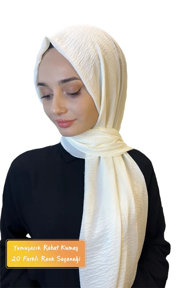 Rahat Kırışmaz Cazz Şal, Yumuşak, Tok Duruşlu Kolay Şal 01000  EKRU ürün görseli