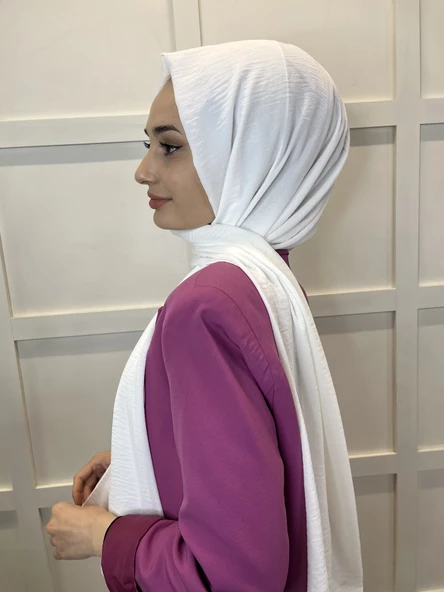 Rahat Kırışmaz Cazz Şal, Yumuşak, Tok Duruşlu Kolay Şal 01000  KIRIK BEYAZ - Resim 2