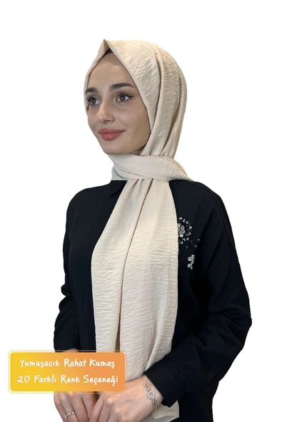 Rahat Kırışmaz Cazz Şal, Yumuşak, Tok Duruşlu Kolay Şal 01000 AÇIK BEJ