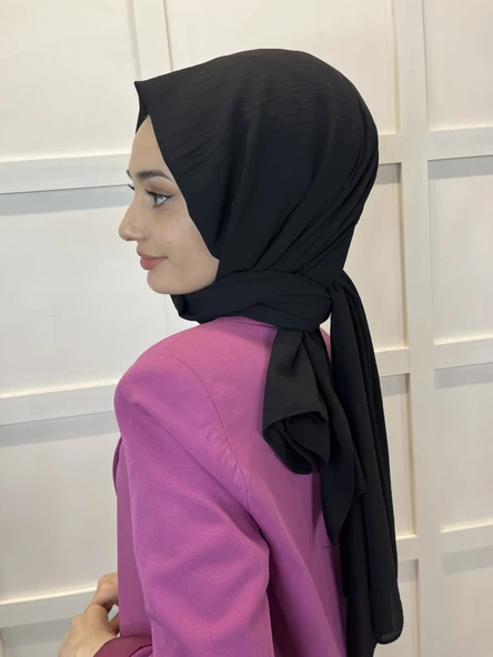 Rahat Kırışmaz Cazz Şal, Yumuşak, Tok Duruşlu Kolay Şal 01000 SİYAH - 2