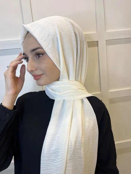 Rahat Kırışmaz Cazz Şal, Yumuşak, Tok Duruşlu Kolay Şal 01000  EKRU - Resim 3