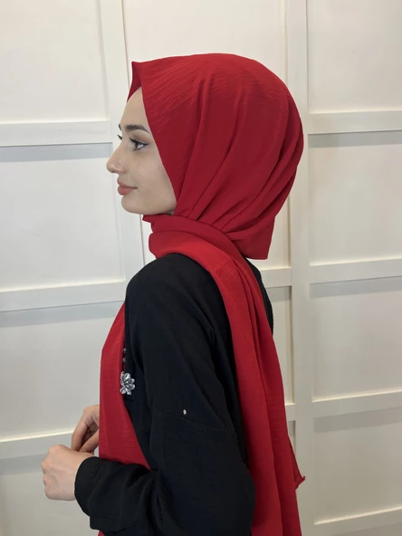 Rahat Kırışmaz Cazz Şal, Yumuşak, Tok Duruşlu Kolay Şal 01000  KIRMIZI - Resim 2