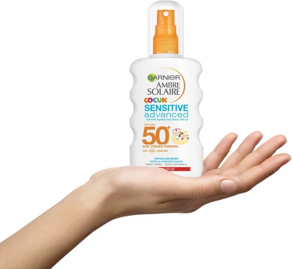 Garnier Ambre Solaire Sensitive Advanced Çocuk Sprey GKF50+ 200ML - 6