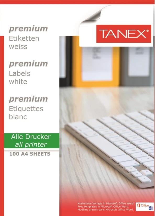 TANEX LASER ETİKET TW-2370 210X70 MM 5 PAKET