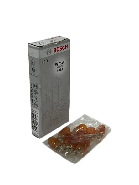 Eco T10 12V Büyük Dipsiz 5W-5W Gösterge, Turuncu Park Ampulü 10 Adet