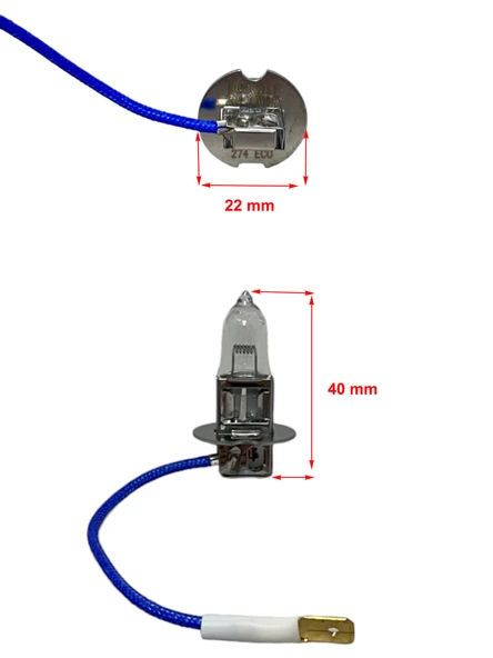 H3 24V 70W P22S Kablolu Halojen Ampul - Resim 2