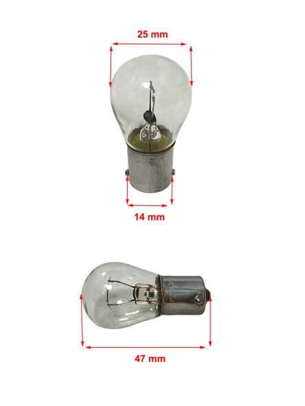 P21W 24V 93 Düz Tırnak Ampul 10 Adet - 2