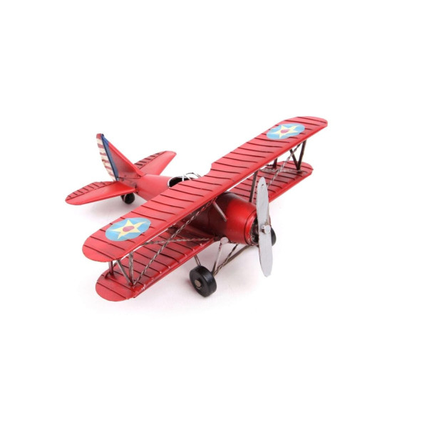 Koleksiyon Metal Uçak Çift Kanatlı Biblo Dekoratif Rustik Model