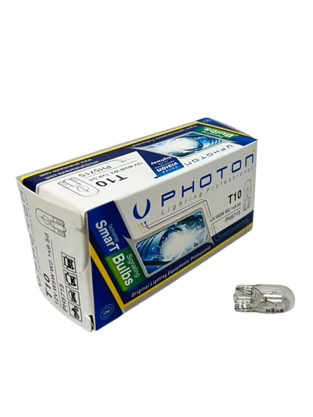 T10 12V W5W Dipsiz Minyatür Ampul 10 Adet - 5