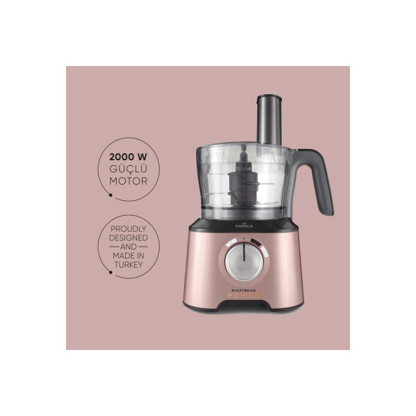 Karaca Mastermaid Power Multifunctional 10 In 1 Rosegold Gıda Hazırlama Seti 2000W