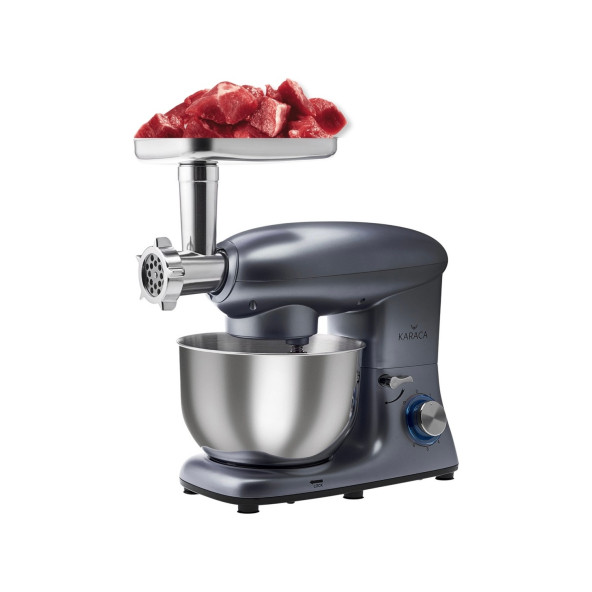 Karaca Kıyma Çekme /Sucuk-Sosis/İçli Köfte Aparatlı Hamur Yoğurma Makinesi 1900W 5,5L