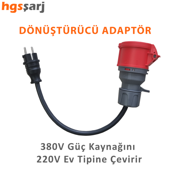 Dönüştürücü Adaptör. 380V Güç Kaynaklı Elektrikli Araç Şarj Cihazını 220V dönüştürür