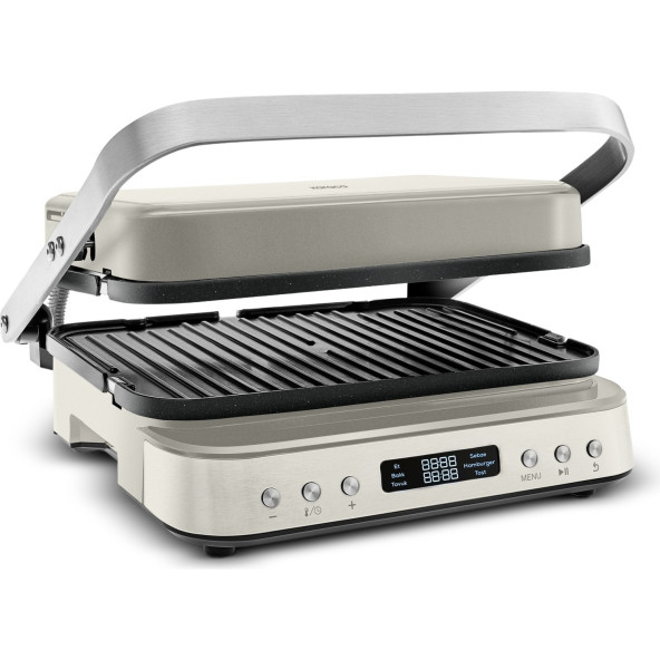 Karaca Yanmaz-Yapışmaz Plakalı Krep, Izgara ve Tost Makinesi 2000W-krem rengi - 3