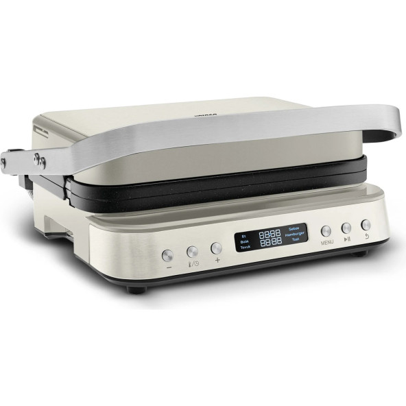 Karaca Yanmaz-Yapışmaz Plakalı Krep, Izgara ve Tost Makinesi 2000W-krem rengi - 2