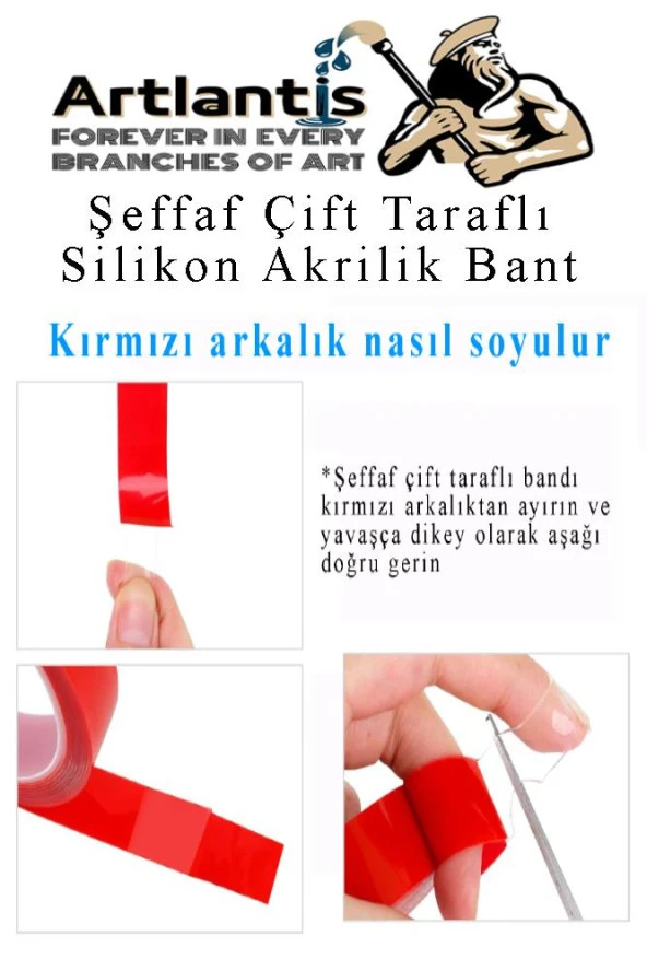 Çift Taraflı Bant Silikonlu Süper Güçlü Çivisiz Montaj Bandı 10 Adet 18mm x 2 metre Extra Yüksek Mukavemetli - 4