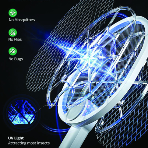 Rowenger WD-956 USB Şarjlı Katlanabilir Uv Işıklı Elektrikli Sivrisinek Öldürücü Raket Lamba - 3