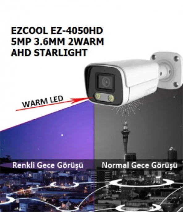 EZCOOL EZ-4050HD 5MP 3.6MM LENS FULLCOLOR AHD BULLET KAMERA