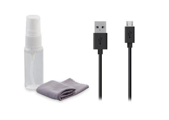 S-link Temizleme Sprey + Micro Fiber Micro Usb Kablo 3 in 1 Set