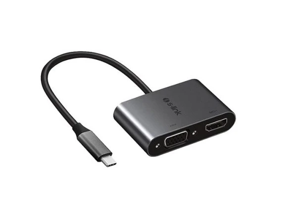 S-link Swapp 4K@30Hz TypeC to HDMI + VGA Adaptör