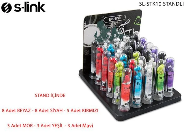 S-link Kulak İçi Mikrofonlu Kulaklık 30 Lu Paket Karışık Renk - 4