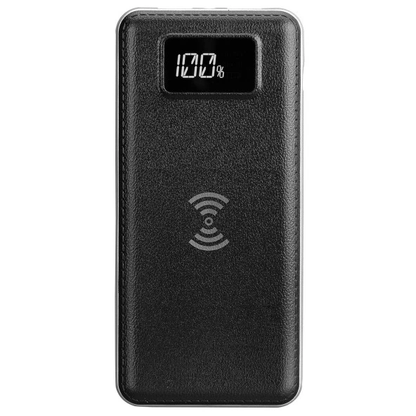S-link 10000mAh LCD Göstergeli Kablosuz Powerbank Siyah Taşınabilir Pil Şarj Cihazı - 1