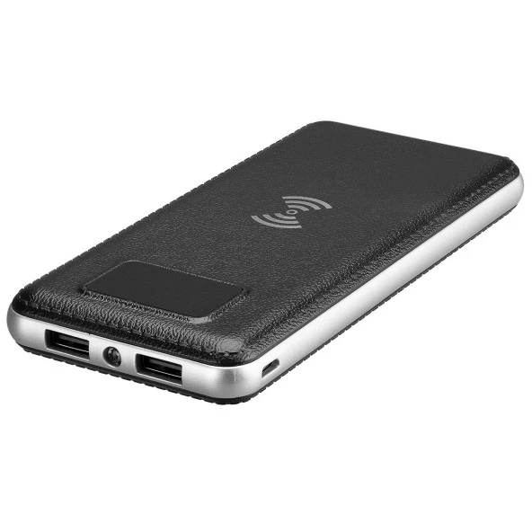 S-link 10000mAh LCD Göstergeli Kablosuz Powerbank Siyah Taşınabilir Pil Şarj Cihazı - 3