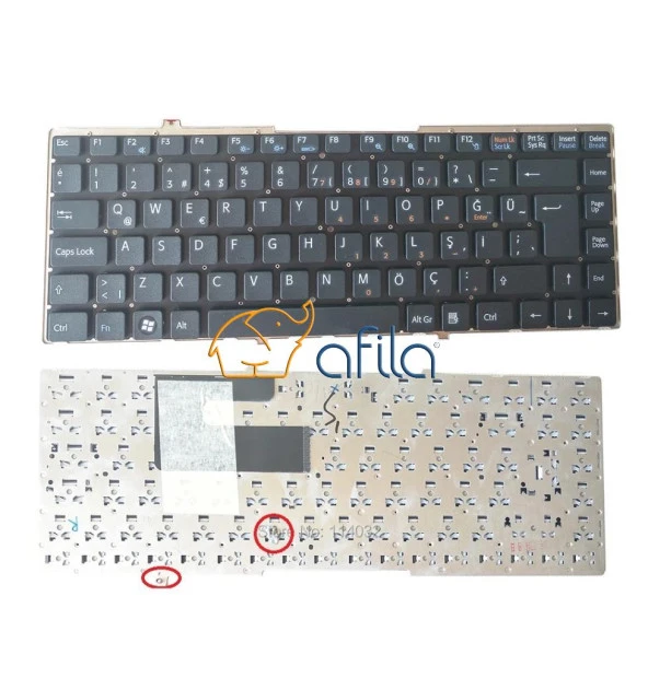 Sony VGN-FW390NFB, VGN-FW390YFB Notebook Klavyesi (Siyah TR) Çerçevesiz