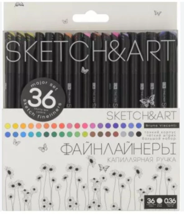 BRUNO VİSCONTİ SKETCH & ART SİYAH SERİ 0,36 MM 36 RENK 36-0020 1 ADET