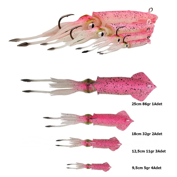 Savage gear 3D TPE Swim Squid 9,5cm 10gr 2 Adet Silikon Yem