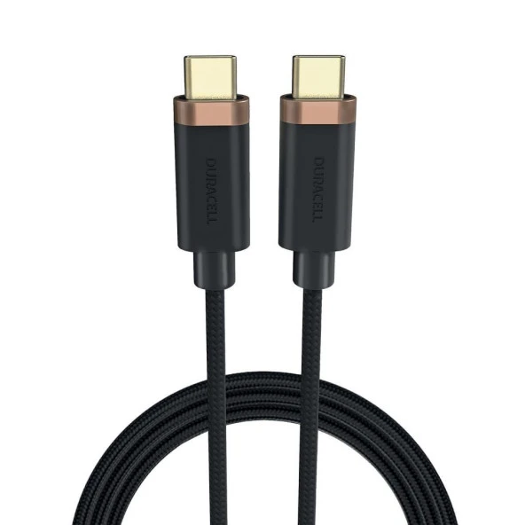 Duracell 1m USB-C to USB-C Örgülü Şarj Kablosu - Siyah - 2