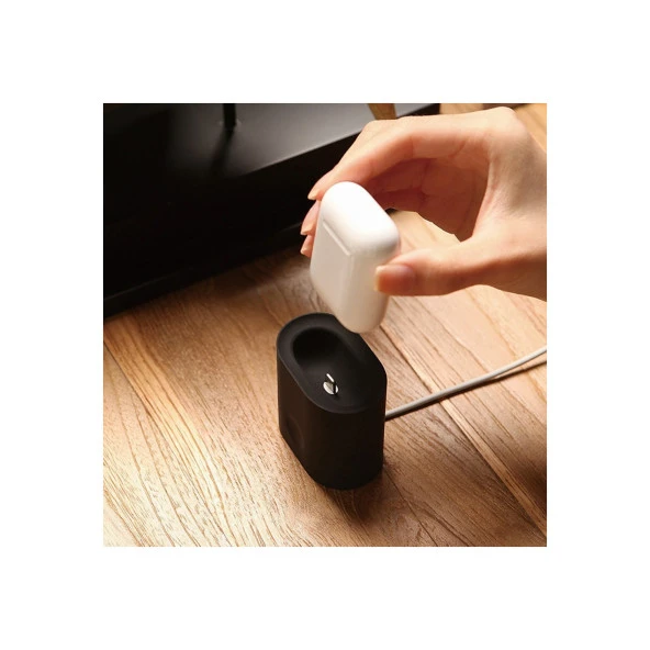 Vendas Airpods Dock Masa Üstü Şarj İstasyonu - Siyah - 2