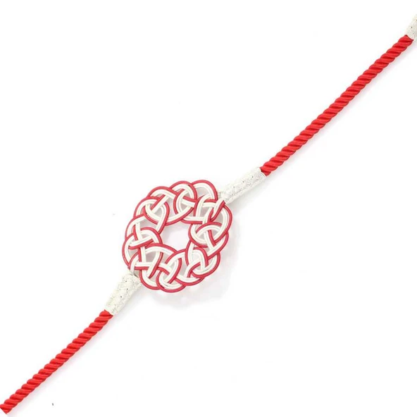 999 Ayar Gümüş Kırmızı Aşk Düğümü Kazaz Bileklik - Resim 5