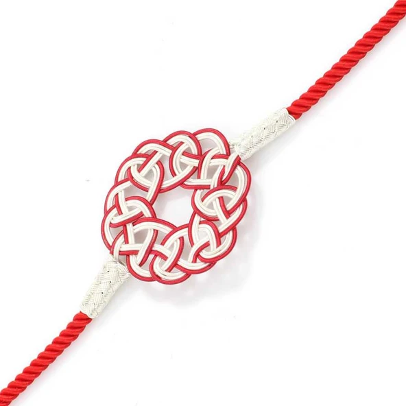 999 Ayar Gümüş Kırmızı Aşk Düğümü Kazaz Bileklik - Resim 4