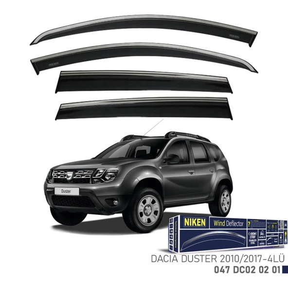 Niken Dacia Duster 2010-2017 Kromlu Cam Rüzgarlığı 4 LÜ