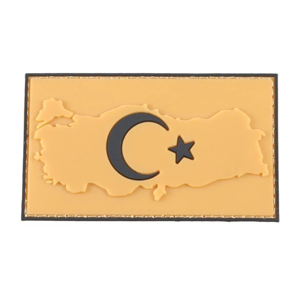 Single Sword Bayrak Plastik Kabartma Haritalı Patch - Peç - 3