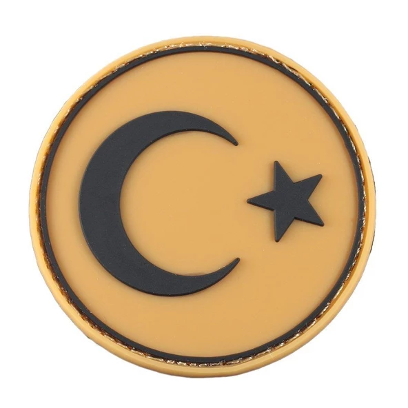 Single Sword Yuvarlak BAYRAK Plastik Patch - Peç - 2