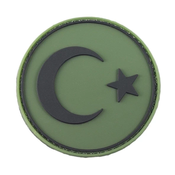 Single Sword Yuvarlak BAYRAK Plastik Patch - Peç - 3