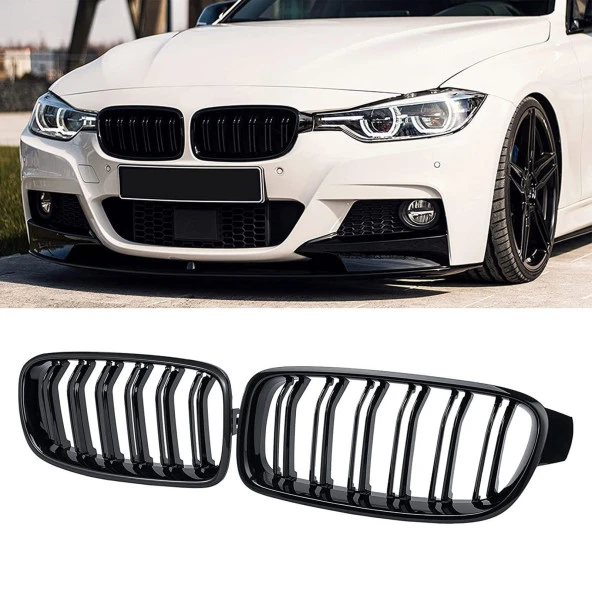 S-Dizayn Bmw 3 Serisi F30/F31/F35 Ön Panjur Böbrek Parlak Siyah Piano Black M3 Model 2012-2017