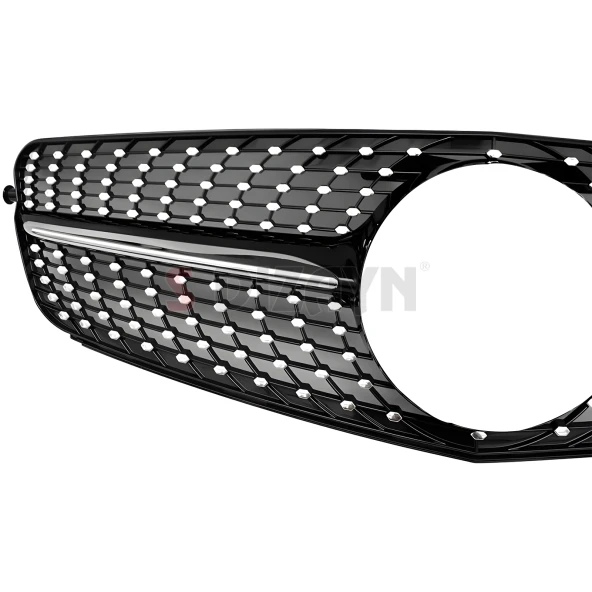 S-Dizayn Mercedes C-Class W204 Ön Panjur Parlak Siyah Piano Black Diamond Model 2007-2014 - 3