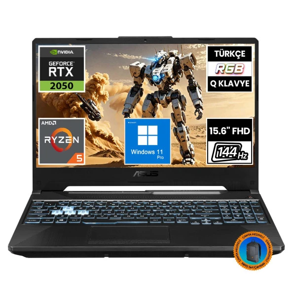 Asus TUF Gaming A15 FA506NF-HN050A22 Ryzen5 7535HS 32GB 512SSD RTX2050 15.6" FullHD W11P Taşınabilir Bilgisayar-CNT023