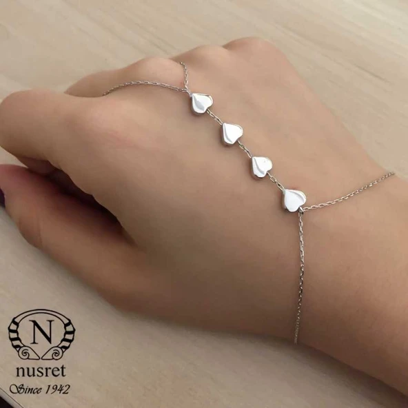 925 Ayar Gümüş 4 Kalpli Aşk Şahmeran Bileklik ürün görseli