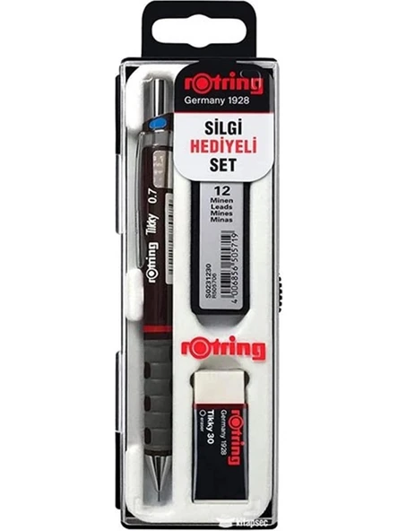 Rotring Tikky Min Silgi 3Lü Okul Seti 0.7 - Bordo